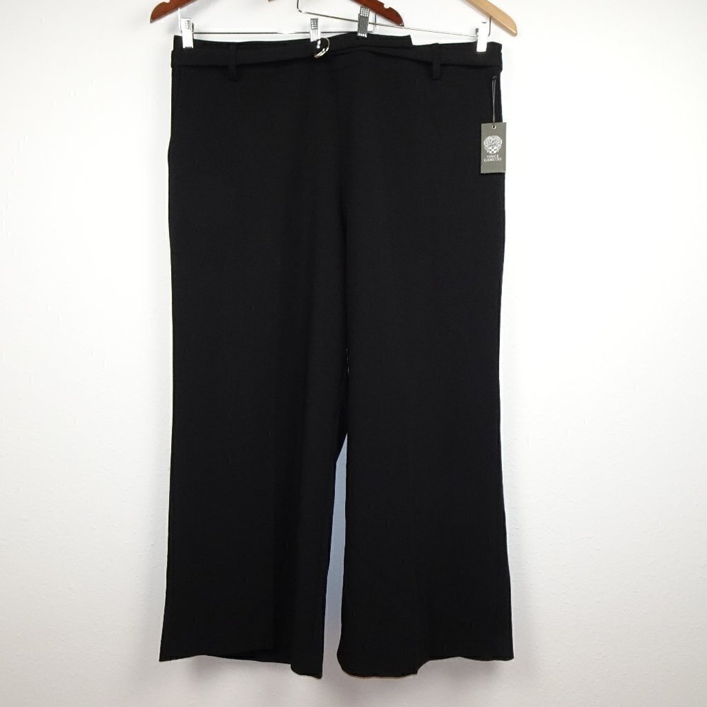 Vince Camuto Dress Pants Women's Plus Size 24W Black Career Work Wide Leg